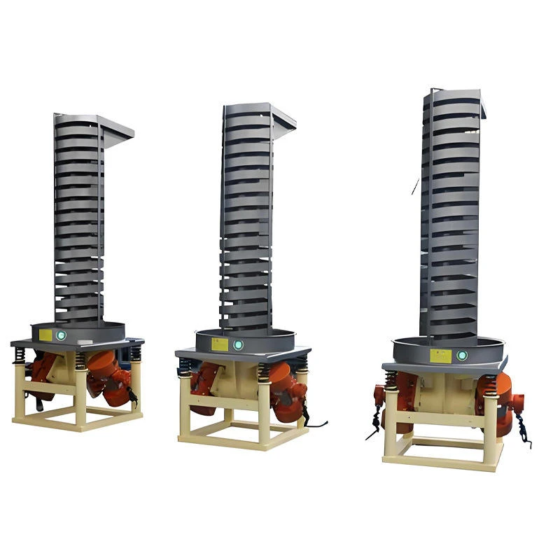 Vibrating spiral elevators