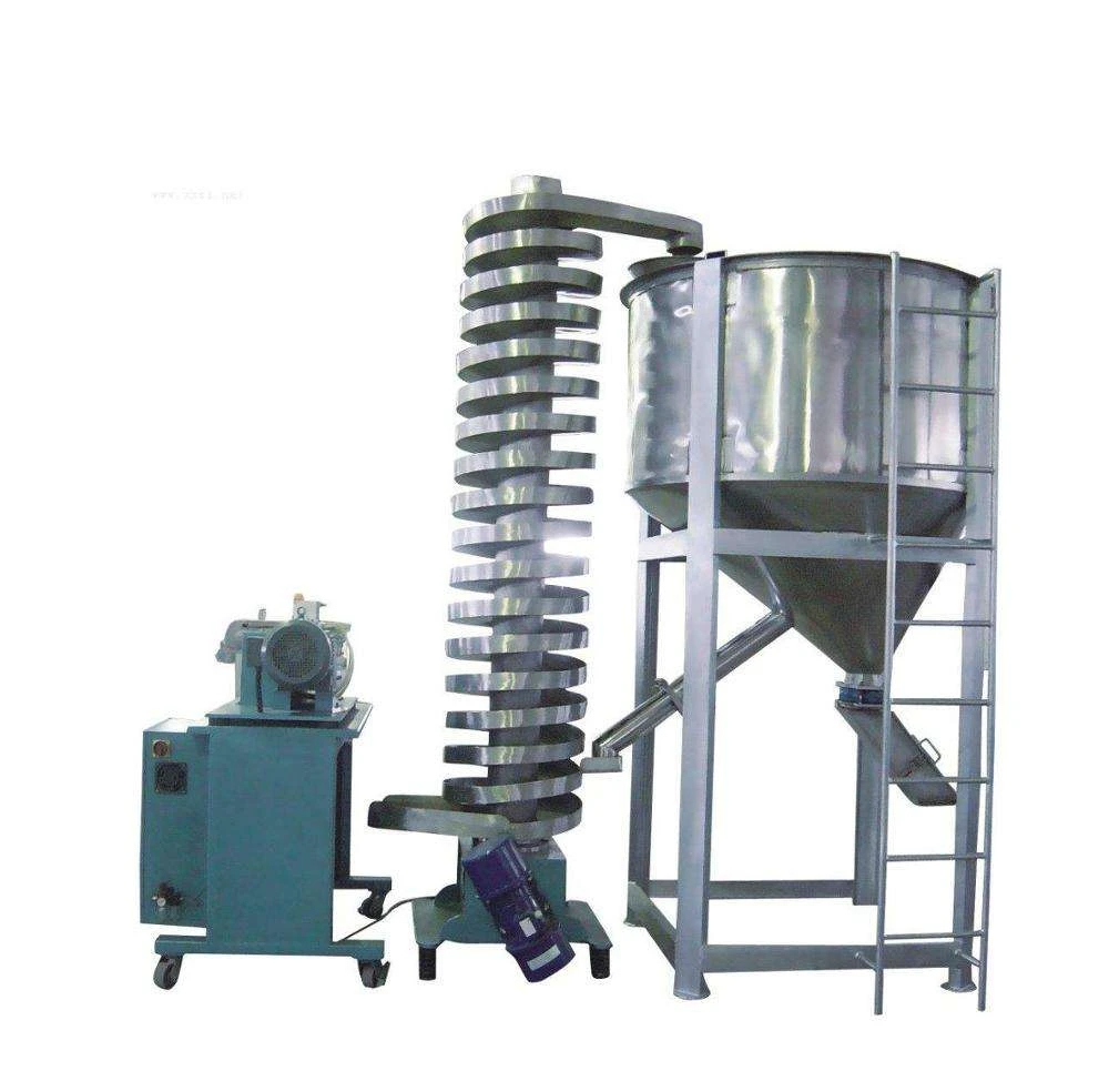 Vibrating spiral elevators