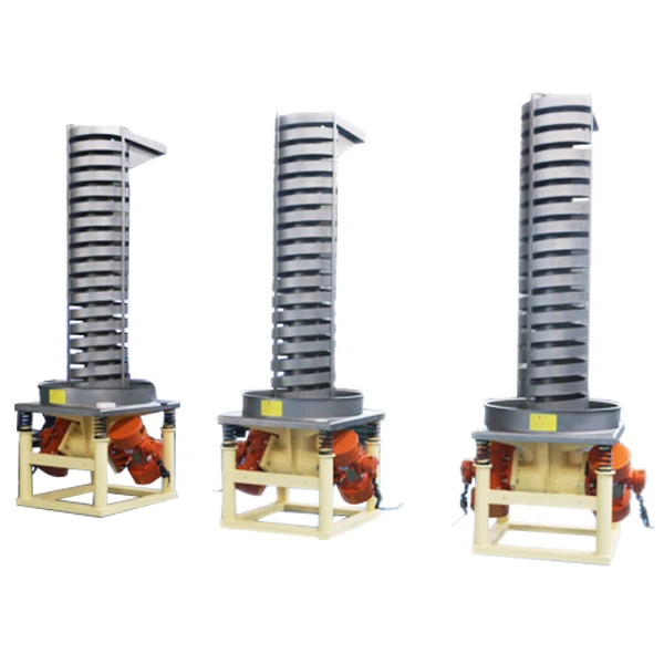Vibrating spiral elevators
