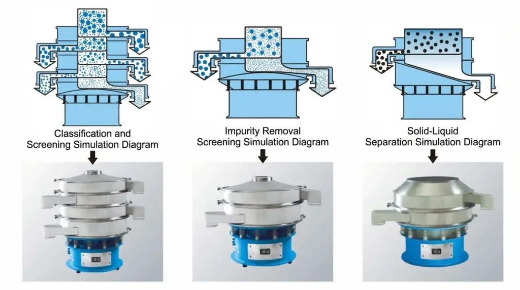 Rotary Vibrating Screen Application and Working Principle Diagram