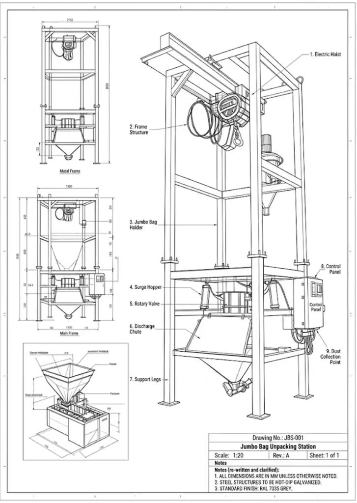 Dual Purpose Big Bag Unloading Machine