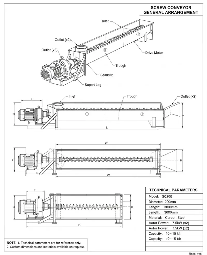 JR Series Screw Conveyor